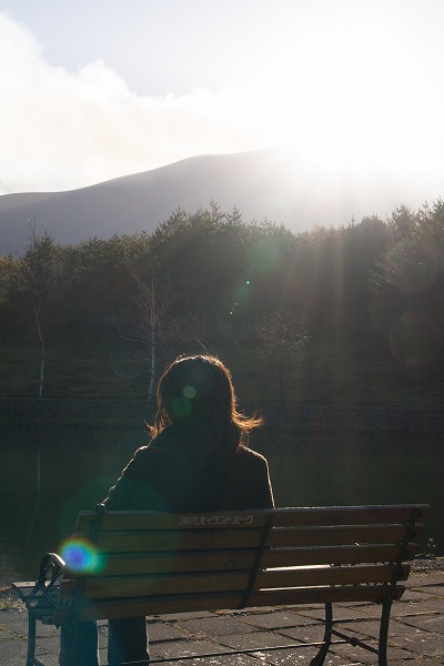 公園のベンチに座る女性 後姿のフリー写真素材 無料画像素材のプロ フォト Wmn0005 009